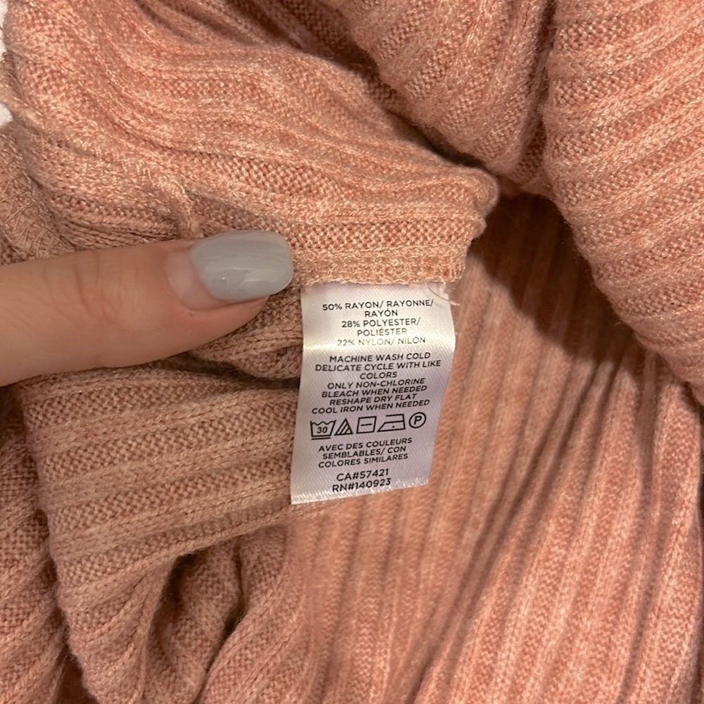 LOFT Pink Ribbed V Neck Button Front Cardigan - Picture 5 of 6